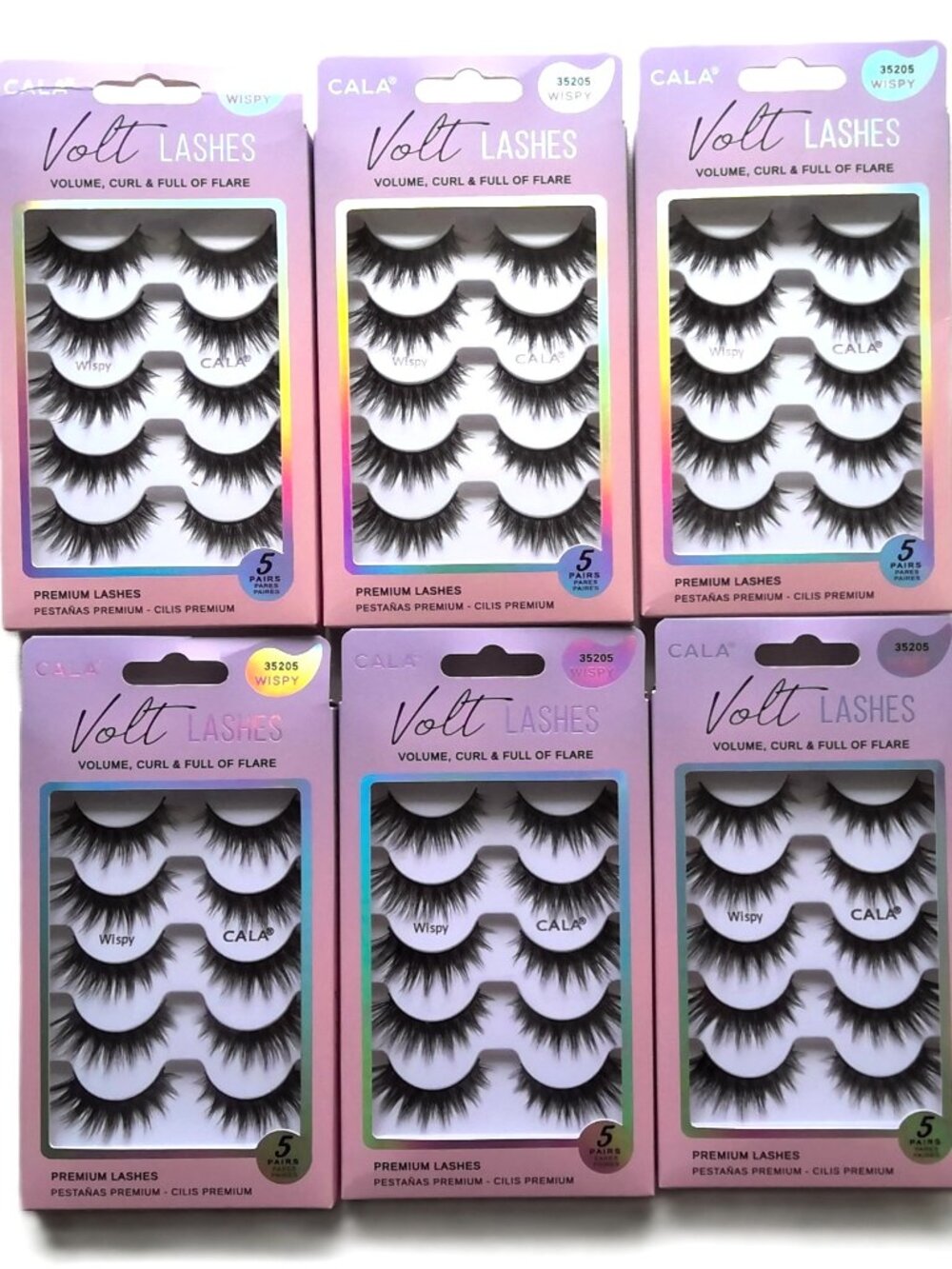 CALA Volt Premium Lashes Wispy 35205 Black Bundle Lot of 6 / 5 Pair Per Pack NIB